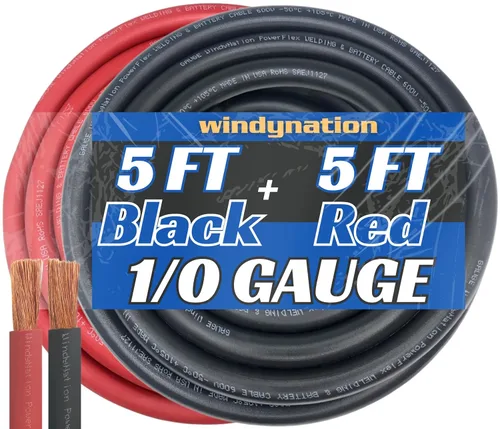 Vista 20 de WNI - Cable de cobre para soldar baterías calibre 1/0, 10 pies, color negro, 10 pies color rojo, AWG, ultra flexible, fabricado en los Estados