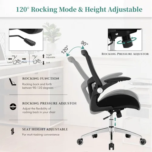 Vista 6 de Silla de oficina grande y alta de 400 libras, silla de escritorio para computadora resistente con asiento ancho de espuma de modelado 3D, silla