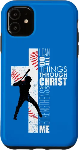 Vista 8 de Blue Christian Baseball Gifts Teen Boys Cross Bible Phone Case para iPhone 17