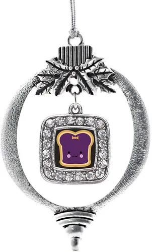 Vista 60 de Inspired Silver - Bon Voyage Cruise Ship Charm Ornamento – Adornos navideños cuadrados de plata con joyas de circonita cúbica