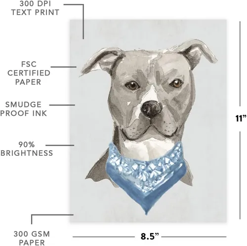 Vista 42 de Andaz Press Póster impreso para pared de perro, 8.5 x 11 pulgadas, Bulldog inglés con gafas negras, 1 paquete, regalo de cumpleaños de Navidad, sin