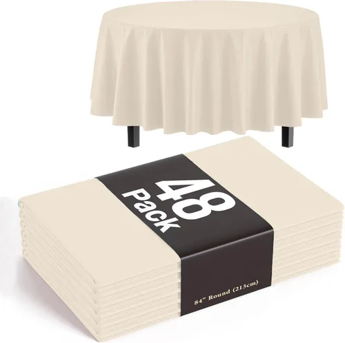 Vista 30 de Exquisite Mantel rectangular negro de 54 x 108 pulgadas, paquete de 48