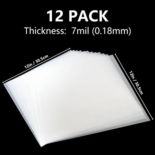 Vista 2 de EGOSKY 12 hojas de plantilla en blanco de 7 mil, 12 x 12 pulgadas, material de plantilla de plantilla Mylar para hacer tu propia plantilla