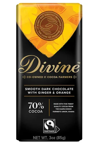Vista 7 de Divine Barras de chocolate – 85% chocolate negro – Hechas con cacao de comercio justo, ingredientes naturales, sin sabores artificiales 3oz.