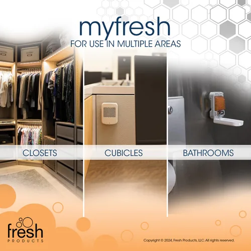 Vista 6 de Fresh Products myfresh - Ambientador personal 2.0 con tecnología de fragancia seca para espacios pequeños, diseño compacto, sensor de movimiento
