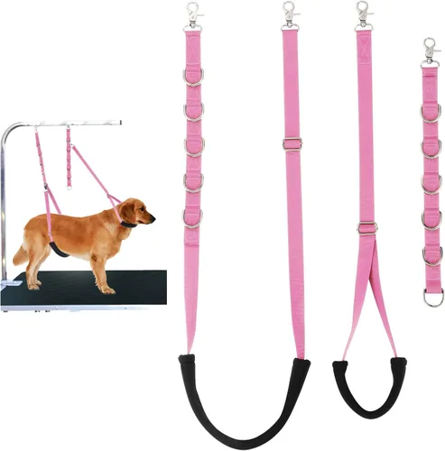 Vista 15 de Lazos de aseo para perros, correas para el vientre para mascotas, bandas para el vientre, color negro, herramientas de aseo cómodas y ajustables