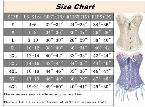 Vista 5 de Women's Lacing Corset Top Satin Floral Boned Overbust Body Shaper Bustier
