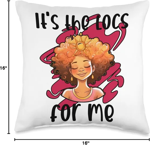 Vista 4 de Locs Afro Dreadlocks Love Natural Beauty Hair It's the Locs for Me Afro Hair - Almohada negra americana africana, 16 x 16 pulgadas, multicolor