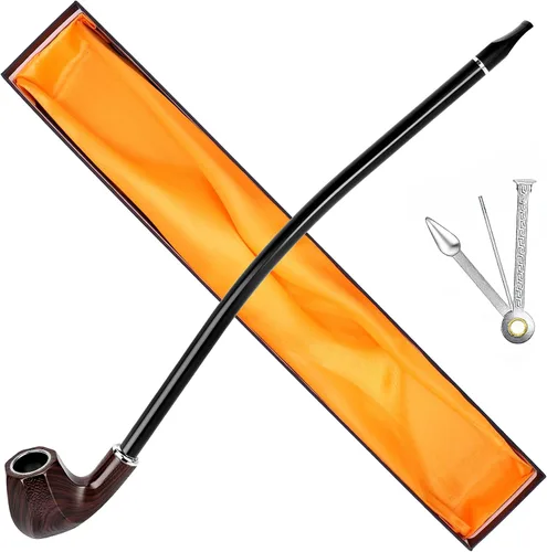 Vista 8 de Hysagtek Juego de Pipas de Tabaco - Pipa de Fumar Curva de Mango Corto con Soporte Plegable para Pipa, Kit Perfecto para Principiantes con Caja