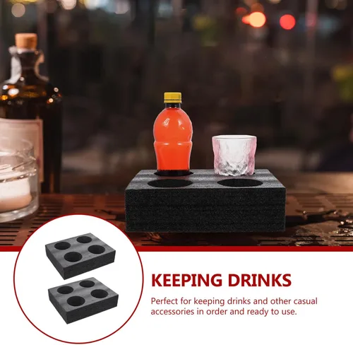 Vista 5 de Cabilock Herramientas portátiles de embalaje de bebidas 2 paquetes de bandejas portavasos, organizador de viaje para tazas de diseño de bandeja