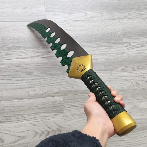 Vista 6 de Meliodas Lostvayne - Espada de demonio de 28.7 pulgadas, espadas de acero al carbono para cosplay de anime, verde