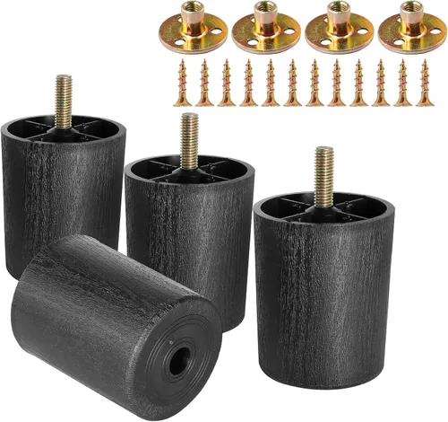Vista 18 de 4 patas de sofá de plástico de 1-1/2 pulgadas con tuerca de placa, perno M8-1.25, ensanchar