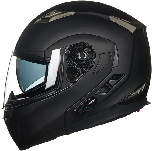 Vista 13 de ILM - Casco de motocicleta modular con visera solar abatible, Bluetooth integrado, intercomunicador, Mp3 Modelo 953/953 PRO