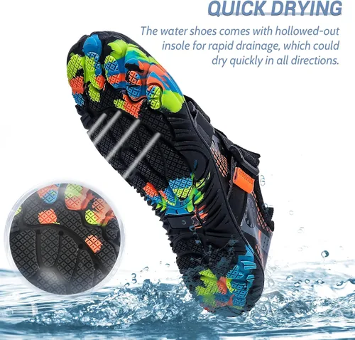 Vista 2 de SPUKEP Zapatos de agua para mujeres y hombres de secado rápido antideslizantes calcetines acuáticos ligeros para natación surf playa piscina yoga