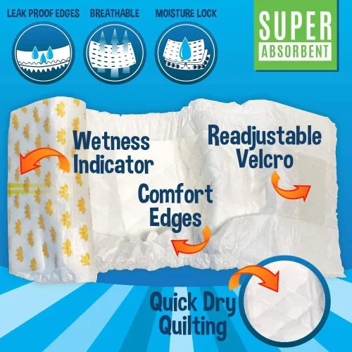 Vista 3 de Bodhi Dog Pañales desechables para perros machos, superabsorbentes, a prueba de fugas, ajuste ajustable, diseño cómodo, control avanzado de humedad