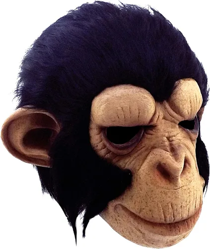 Vista 4 de Ghoulish Productions Chimpancé Geoge Máscara de látex Animales Divertidos Fiesta de Halloween Adulto, NegroNudeMulticolor