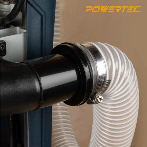 Vista 2 de POWERTEC 70191 Acoplador rápido de extremo de tornillo para manguera de 2-1/2" – Adaptador roscado izquierdo, 2-1/4 x 2-1/2