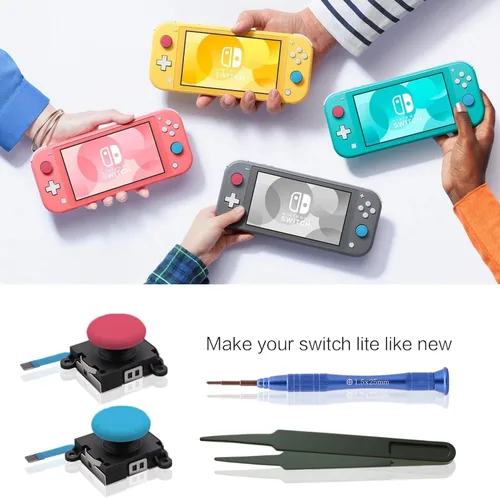 Vista 6 de ECHZOVE Joy Stick de repuesto compatible con Switch lite repuesto de palanca de mando compatible con Switch lite y kit de herramientas de reparación