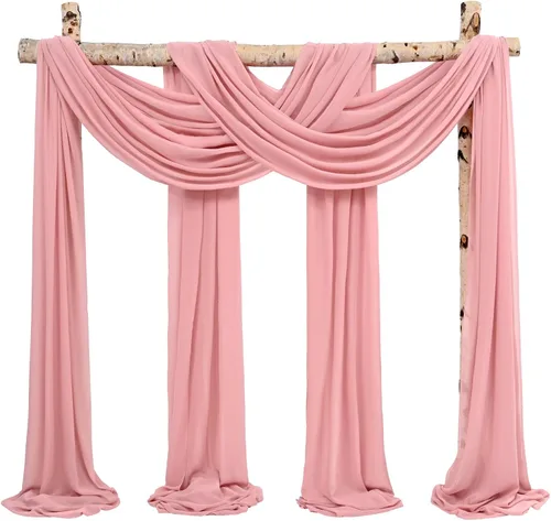 Vista 17 de Tela para Cubrir Arco de Boda, 4 Paneles 71 cm x 6,1 m Telas para Arco de Boda Azul Bebé para Ceremonia, Telas de Gasa para Decoración de Arco