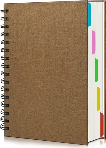 Vista 26 de EUSOAR Cuaderno de 5 materias, 1 pieza A4 de 11" x 8-1/2 pulgadas con espiral rayado universitario, bloc de escritura, 100GSM 120 hojas/240 páginas