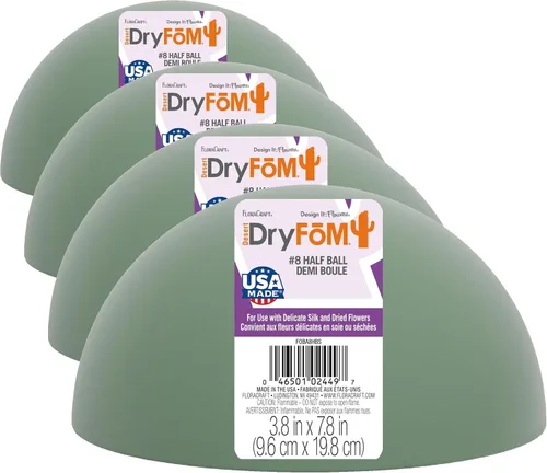 Vista 10 de FloraCraft Floral Desert DryFōM Media bola 3.8 pulgadas x 7.8 pulgadas verde
