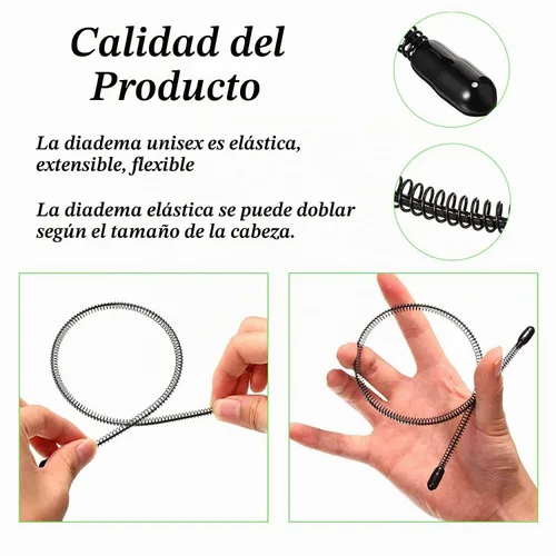 Vista 4 de Banda de metal para el cabello para hombres, diademas onduladas