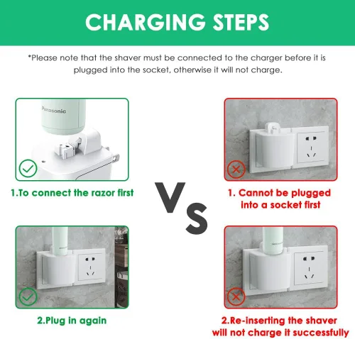 Vista 4 de Mrgru - Cargador para afeitadora Panasonic, cable de carga de repuesto compatible con afeitadora eléctrica Panasonic con recortadora emergente