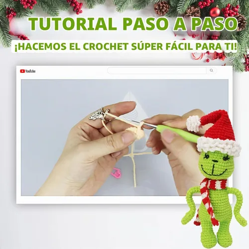 Vista 4 de Kit de ganchillo ALODNY para principiantes, kit de ganchillo navideño para principiantes adultos, juego de ganchillo y agujas con videotutoriales