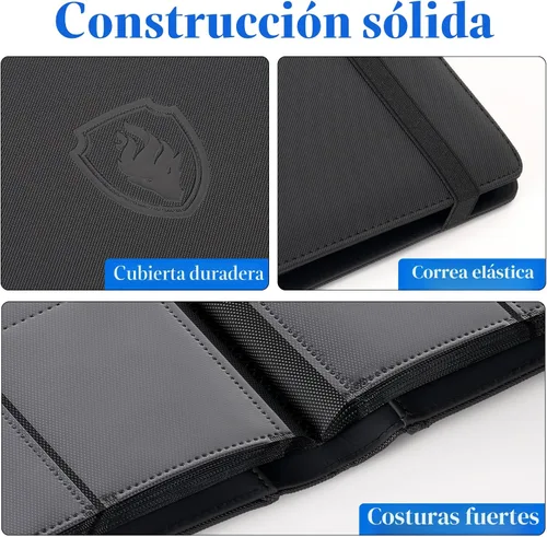 Vista 2 de Carpeta prémium de 9 bolsillos para tarjetas de 360 tarjetas, carpeta de tarjetas comerciales Fabmaker PU Sturdy Card Collection Album