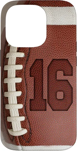 Vista 17 de iPhone 16 Football Fan #16 Jersey No 16 Football Lover Phone Case Gift Case