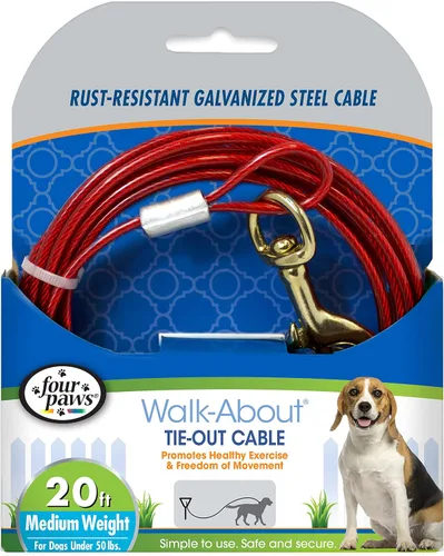 Vista 9 de Four Paws Cable de amarre para perros de peso medio Rojo