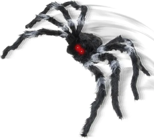 Vista 4 de Spirit Halloween - Araña saltadora animatrónica de 21 pulgadas, color negro, multicolor