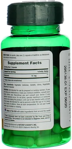 Vista 4 de Nature's Bounty Melatonina 10mg Cápsulas 60 ea (Paquete de 2)