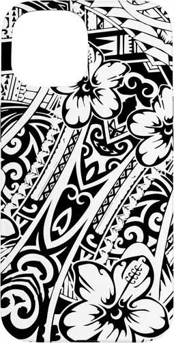 Vista 6 de iPhone 16 lindo tatuaje polinesio hawaiano tribal samoano patrón caso