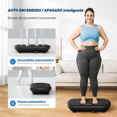 Vista 3 de MERACH - Máquina de plataforma vibratoria para ejercicio, capacidad de 440 libras, Bluetooth y pedal de silicona, estimula la grasa profunda