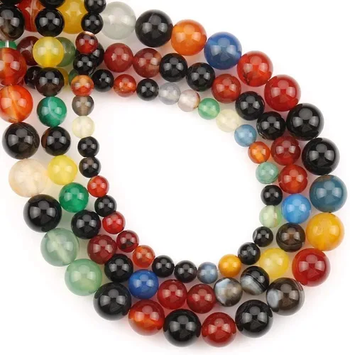Vista 22 de 60 piezas de cuentas de piedra natural de 15⁄64 pulgadas (6 mm) con cuentas de amazonita de cristal, piedras preciosas para hacer joyería, pulseras