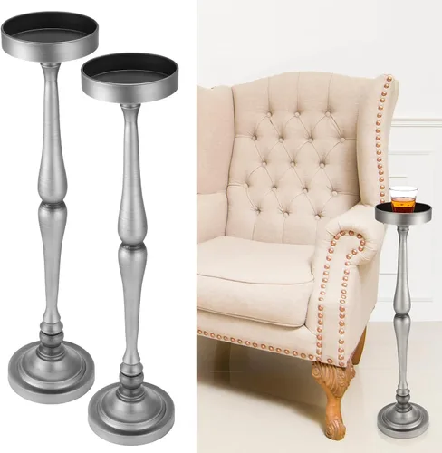 Vista 7 de CroBlissful Mesa redonda de Martini para bebidas de 2 piezas para espacios pequeños, mesita de noche, sala de estar, dormitorio, mesa auxiliar