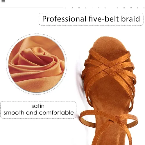 Vista 2 de VCIXXVCE Zapatos profesionales de baile latino para mujer, puntera abierta, salsa, práctica, danza, rendimiento