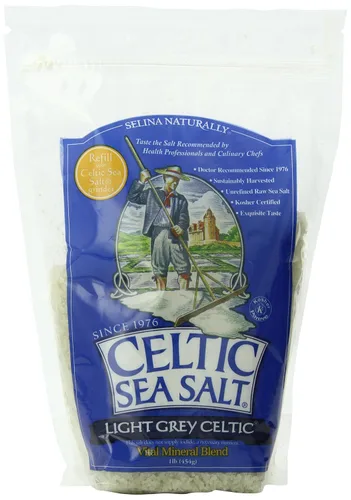 Vista 7 de Celtic Sea Salt Sal gruesa gris claro, 1/4 libra, 4 onzas