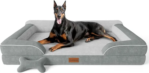 Vista 10 de CWAWZ Cama ortopédica para perros extra grandes, cama ortopédica para perros con espuma viscoelástica de gel refrescante, cama impermeable