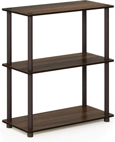 Vista 89 de Furinno Turn-N-Tube - Estantes de almacenamiento, estante para libros de 3 niveles, estante esquinero, estantes abiertos sin herramientas