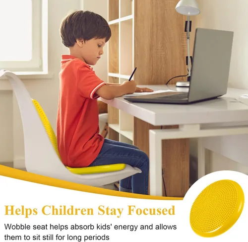 Vista 4 de Asiento de cojín oscilante para niños, 10 unidades, asiento flexible sensorial que promueve el aprendizaje activo, mejora la productividad