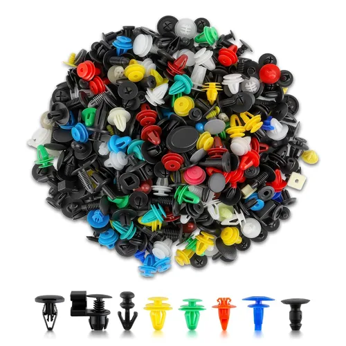 Vista 2 de MOTOALL 500 piezas universales mixtas de nailon para parachoques de automóvil, panel de parachoques, cubierta de motor, retenedor, remache, clips