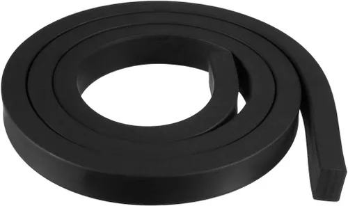 Vista 74 de uxcell Tira de sello de goma rectangular maciza, 0.197 in de ancho, 0.118 in de grosor, 3.3 ft de largo, color negro