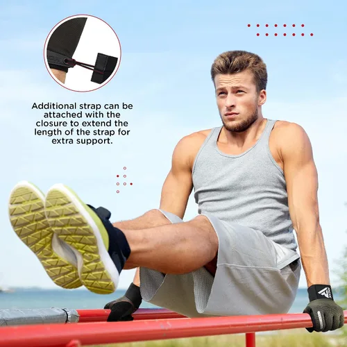Vista 6 de Guantes de levantamiento de peso RDX con soporte para muñecas - Pantalla táctil de dedo completo para gimnasio, transpirables, antideslizantes