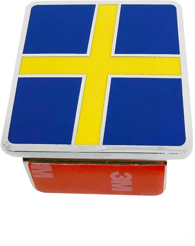 Vista 2 de 1 calcomanía de metal con bandera sueca para rejilla delantera de coche, bandera de Suecia