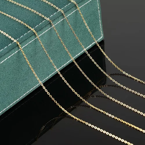 Vista 3 de UMAOKANG Cadenas chapadas en oro de 33 pies para fabricación de joyas, carrete de eslabones de cadena de cable plano para manualidades, aretes