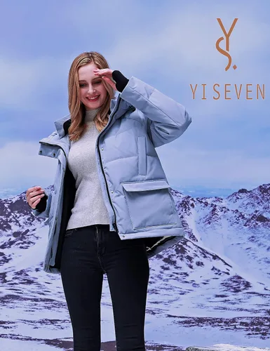 Vista 7 de YISEVEN Chaqueta ligera impermeable desmontable con capucha para mujer