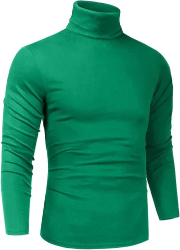 Vista 23 de Camiseta de manga larga para hombre, ajustada, ligera, con cuello de tortuga