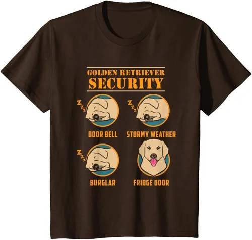 Vista 51 de Camisa Golden Retriever de seguridad Golden Retriever para perro divertido, Negro, S